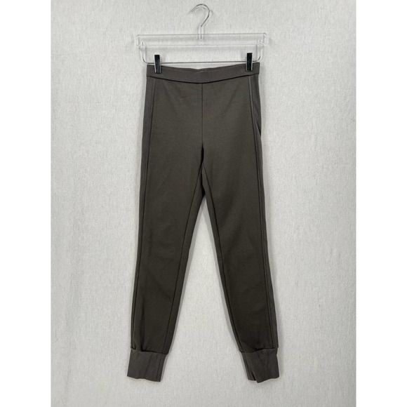Vince Pants - VINCE Pants Womens Small Charcoal Leather Piped Leggings Jogger Mid Rise